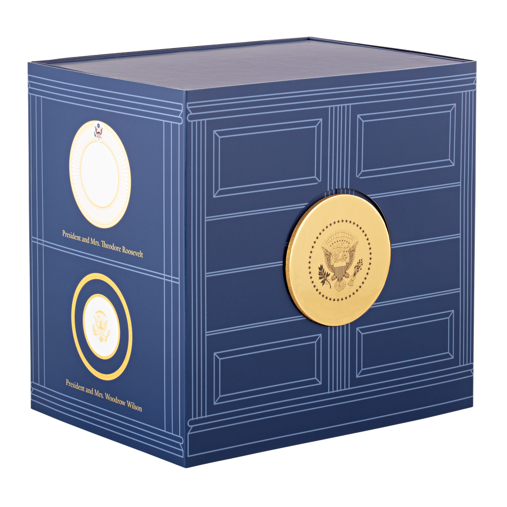 White House State China Coasters Presidential Seal Collection - closed box