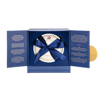 White House State China Coasters Presidential Seal Collection - Set of 4 coasters stacked in their holder and inside the box wrapped in a bow