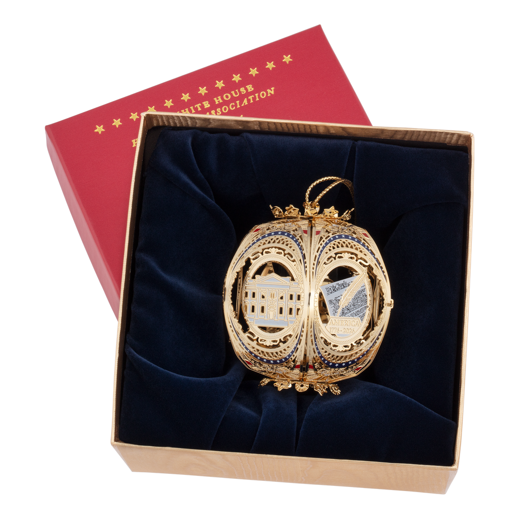 America's 250th Anniversary Story Ball Ornament in gift box