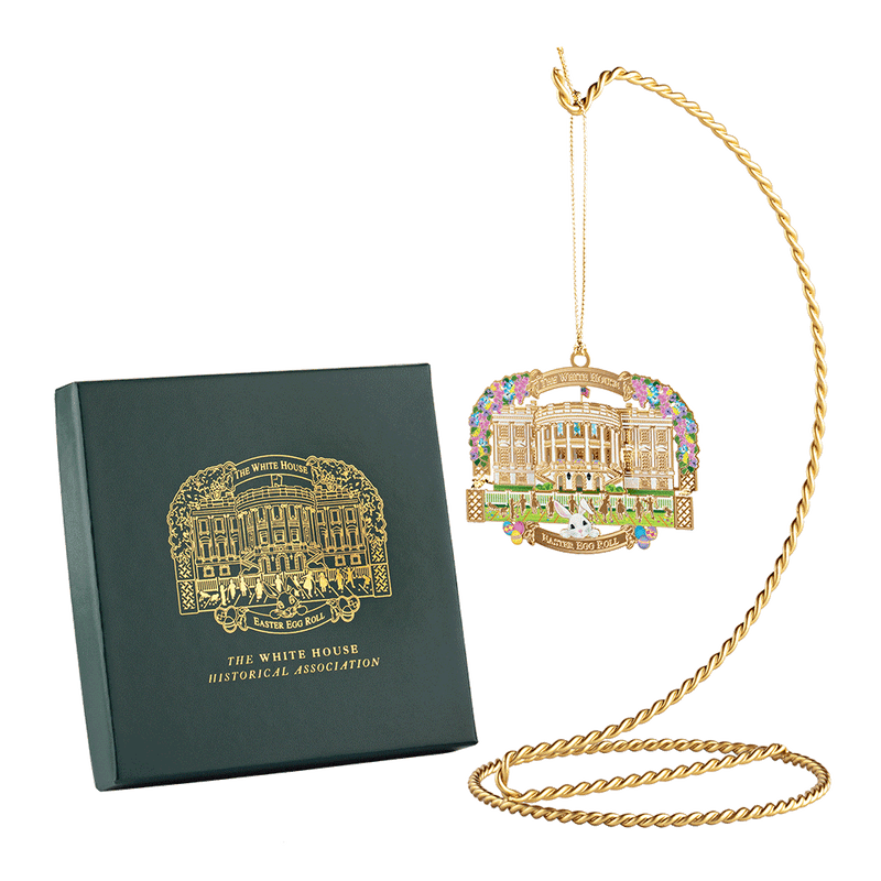 2026 White House Easter Egg Roll Ornament hanging next to box cover