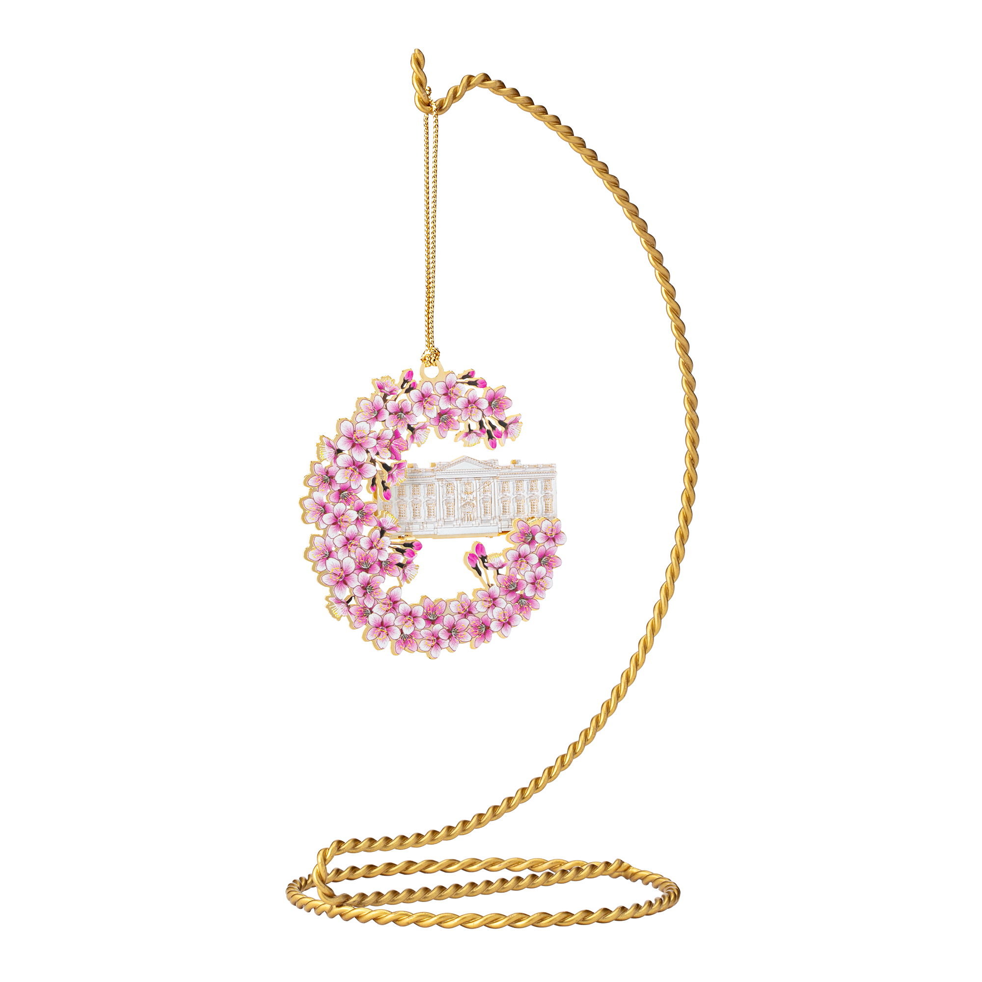 White House Cherry Blossoms Ornament hanging front