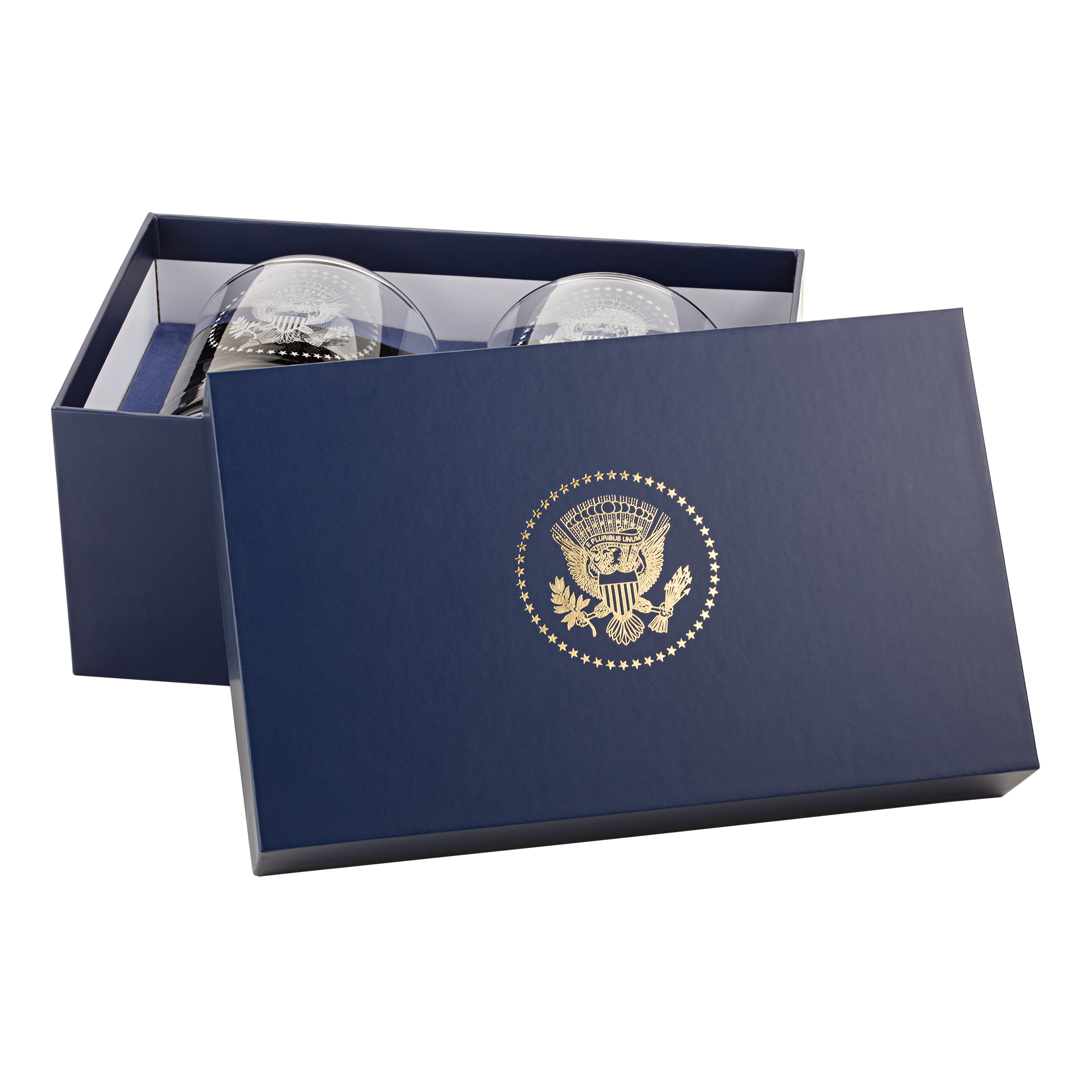 Truman Seal Double Old-Fashioned Glasses, Set of Two in open gift box