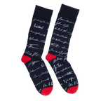 Blue presidential signature socks side by side