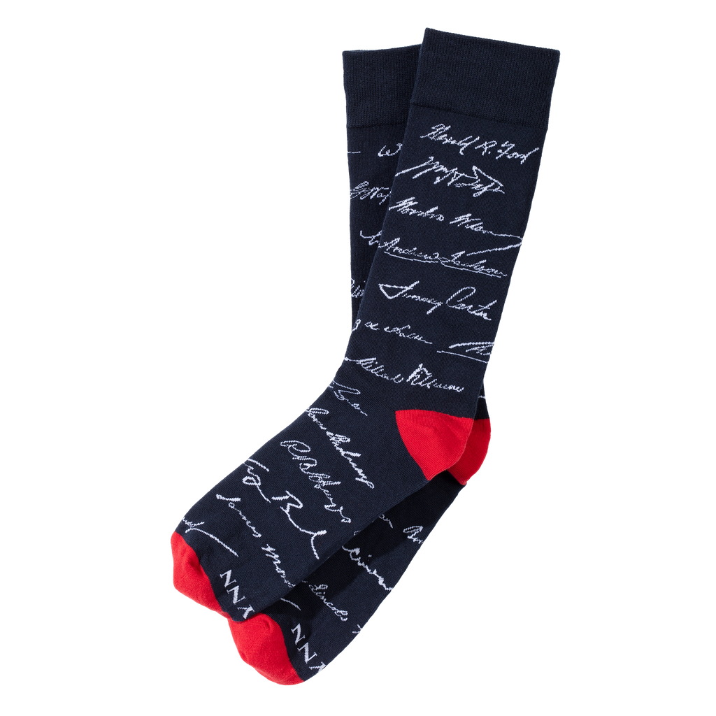 Blue presidential signature socks