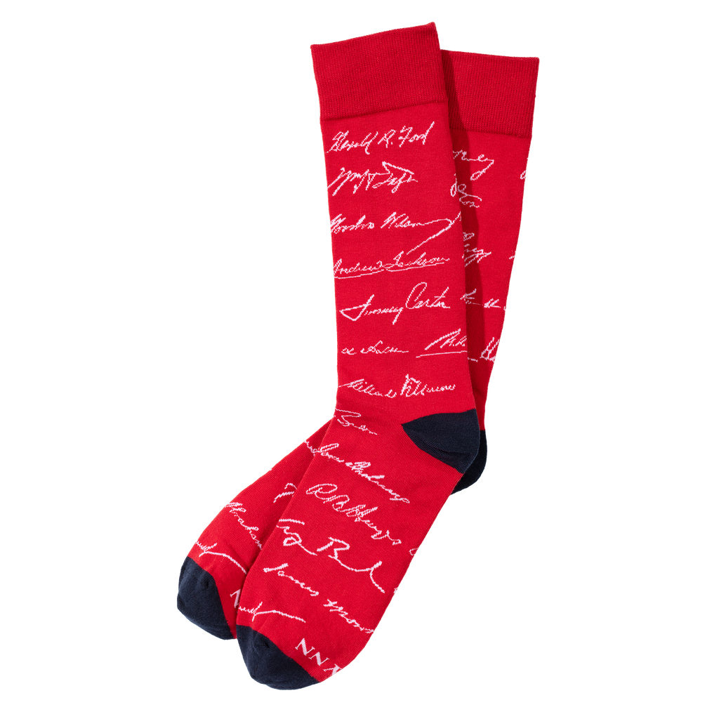 Red Presidential Signature Socks