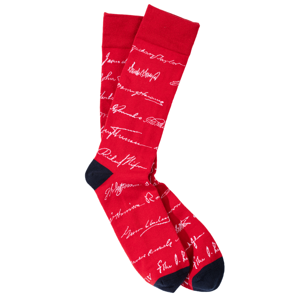 Red Presidential Signature Socks 