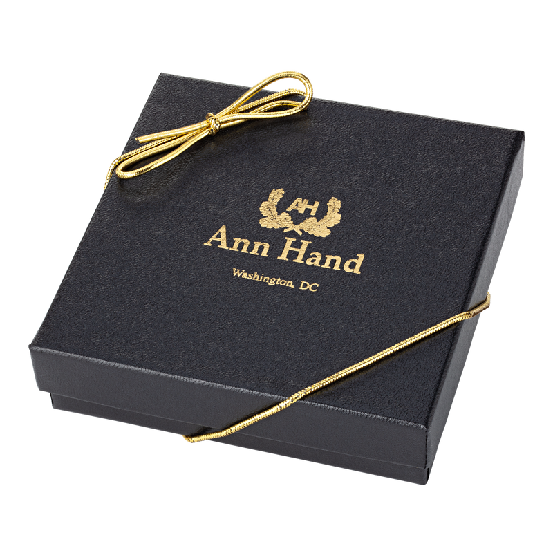 White House Lapel Pin with Crystal Accent closed gift box