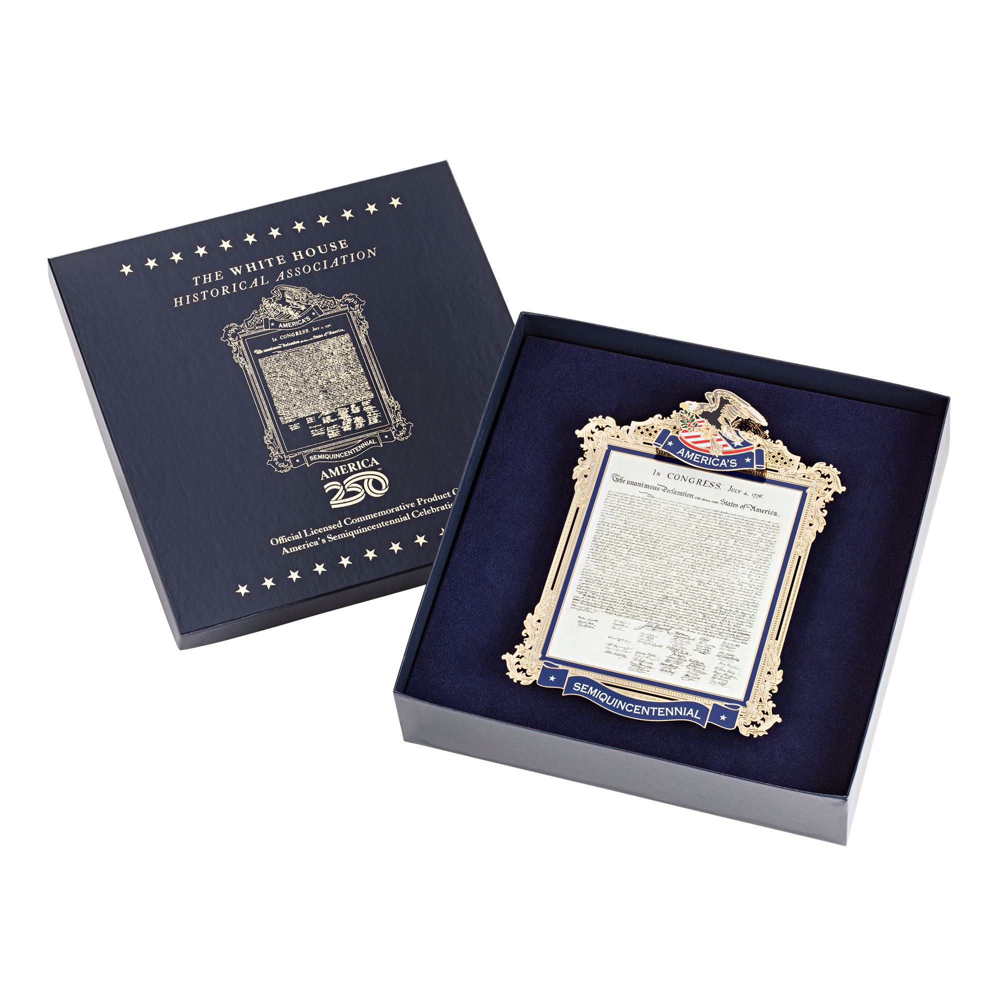 Official Commemorative Ornament of America’s 250th Anniversary 10" Display Wall Hanging in box