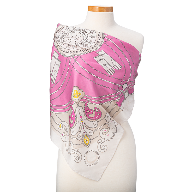 Jacqueline Kennedy Scarf - Pink wrapped