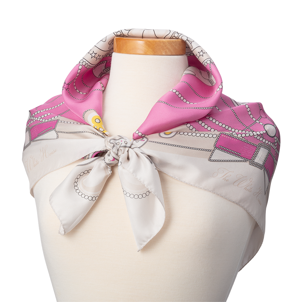 Jacqueline Kennedy Scarf - Pink tied
