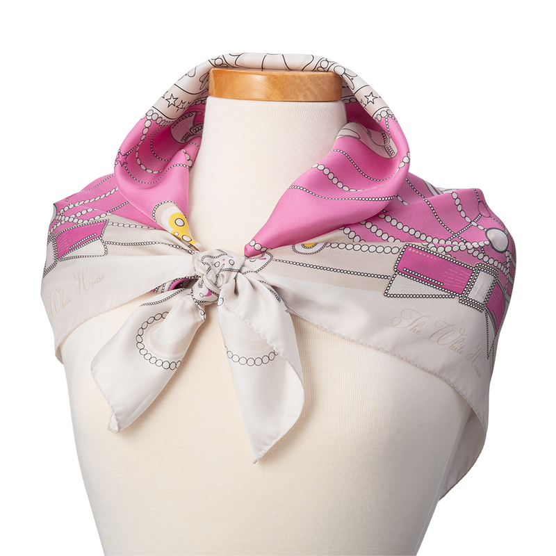 Jacqueline Kennedy Scarf - Pink tied