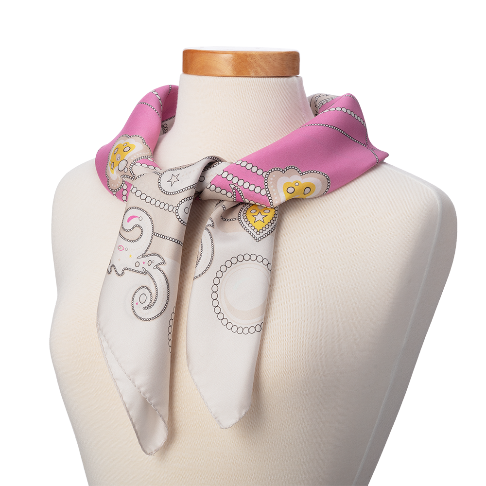 Jacqueline Kennedy Scarf - Pink tied