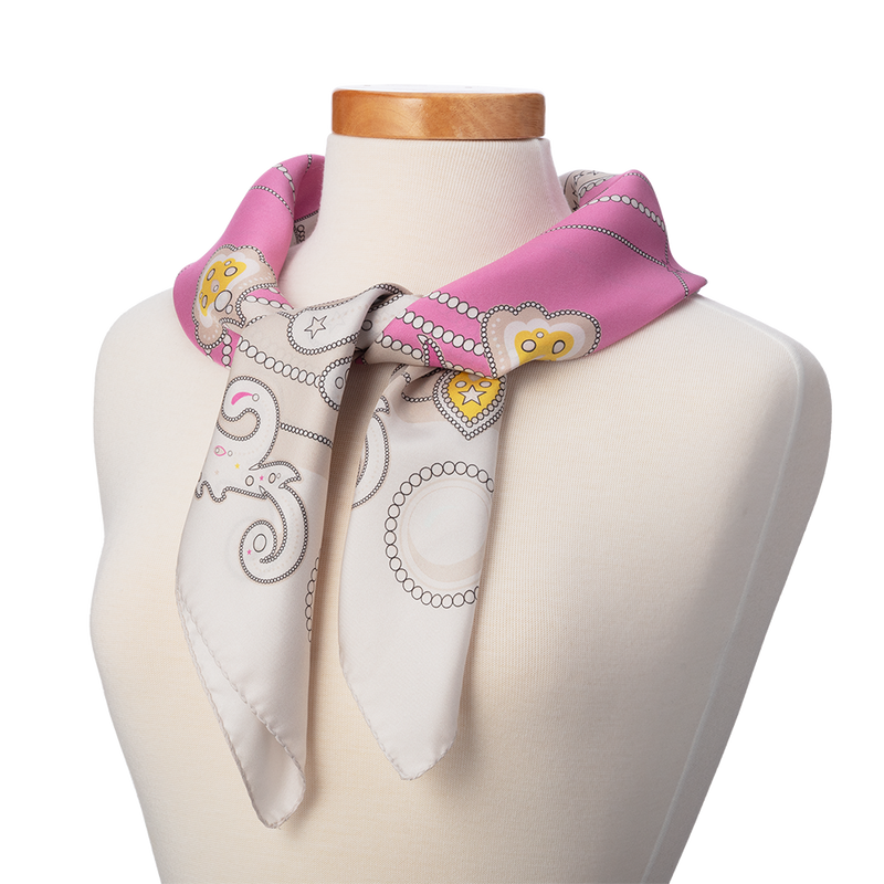 Jacqueline Kennedy Scarf - Pink tied