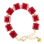 Radiant Red Room Square Crystal Bracelet clasped
