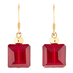 Radiant Red Room Square Crystal Drop Earring front