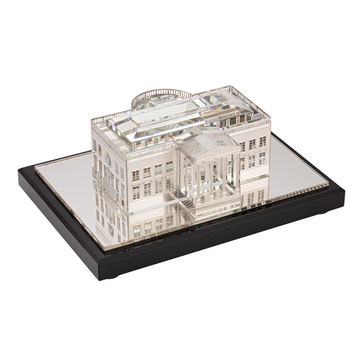 White House Model in Crystal and Plated Silver – White House