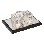 White House Model in Crystal and Plated Silver north view