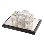 White House Model in Crystal and Plated Silver south view