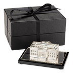 White House Model in Crystal and Plated Silver north view with gift box