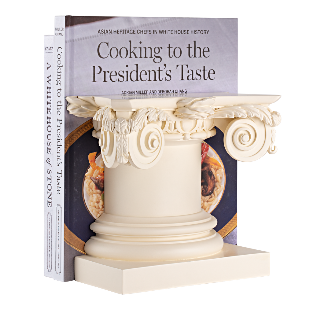 White House Portico Column Bookend with books