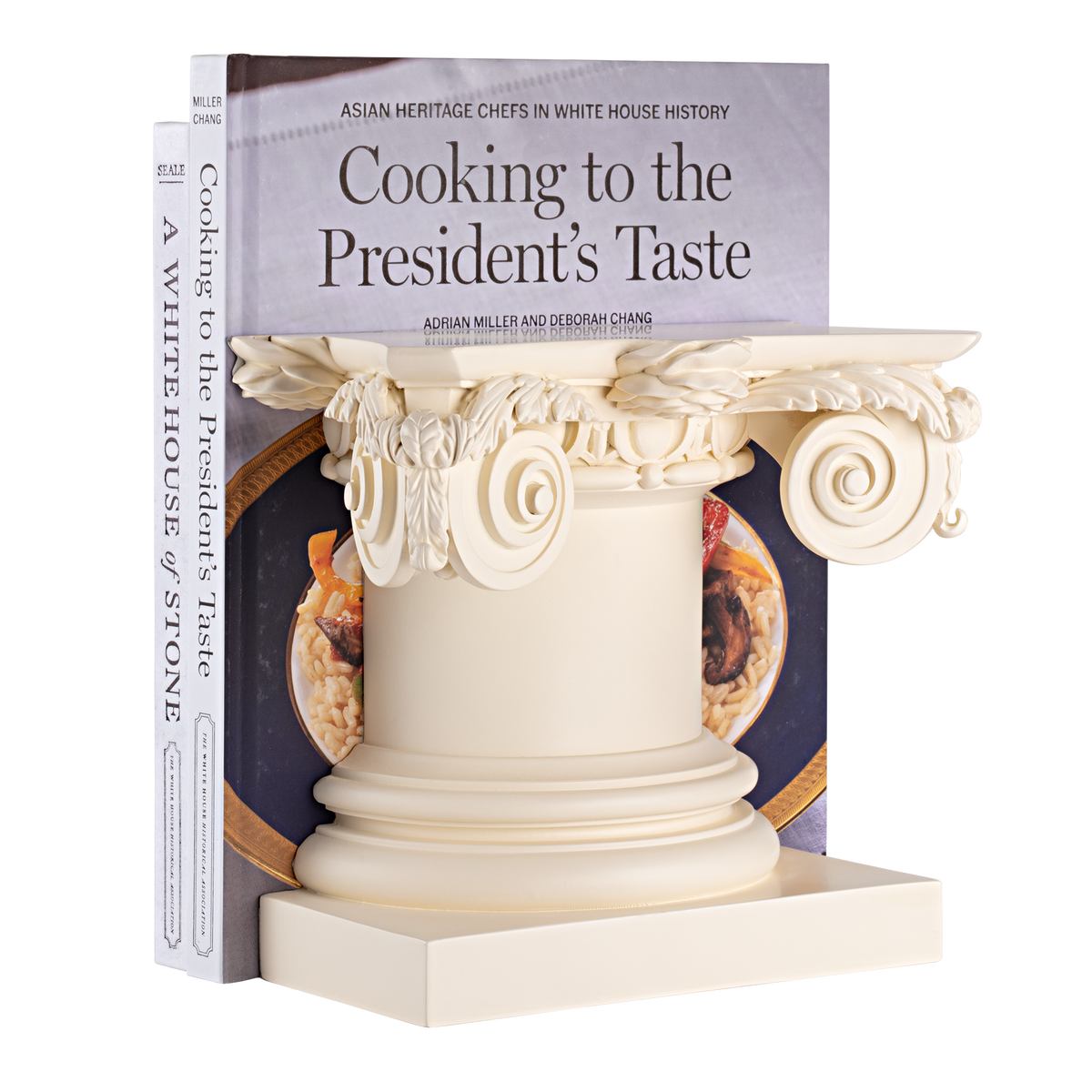 White House Portico Column Bookend with books