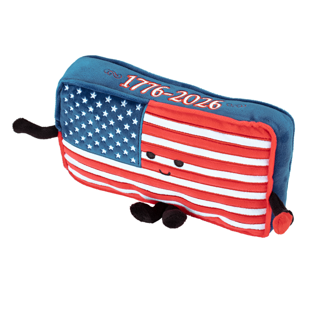 Stuffed States American Flag Plush A250 Patriotic Collectible front and top