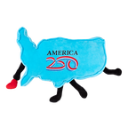 Stuffed States USA Mascot Map Pillow Plush A250 Patriotic Collectible back
