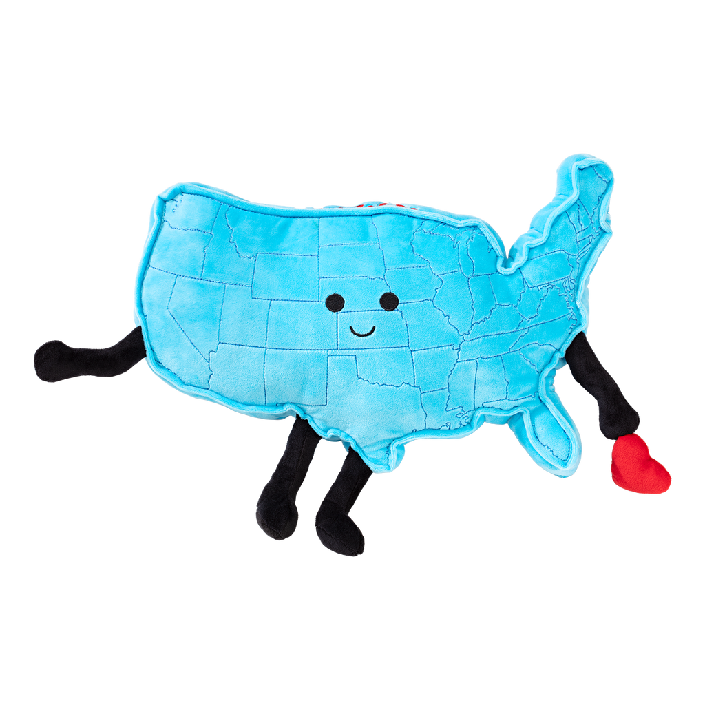 Stuffed States USA Mascot Map Pillow Plush A250 Patriotic Collectible front