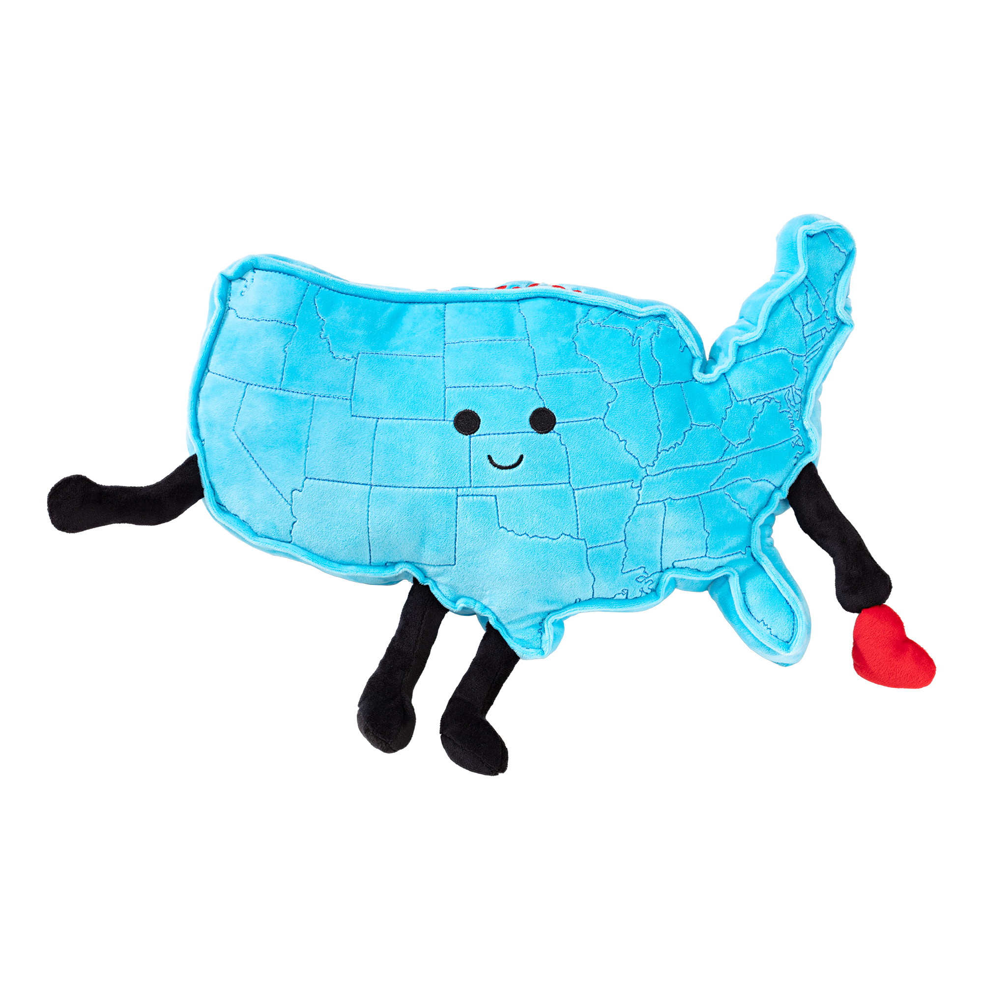 Stuffed States USA Mascot Map Pillow Plush A250 Patriotic Collectible front