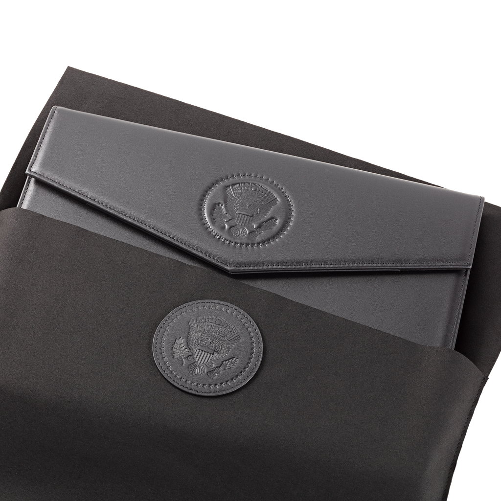 Truman Seal Embossed Leather Laptop Portfolio with case