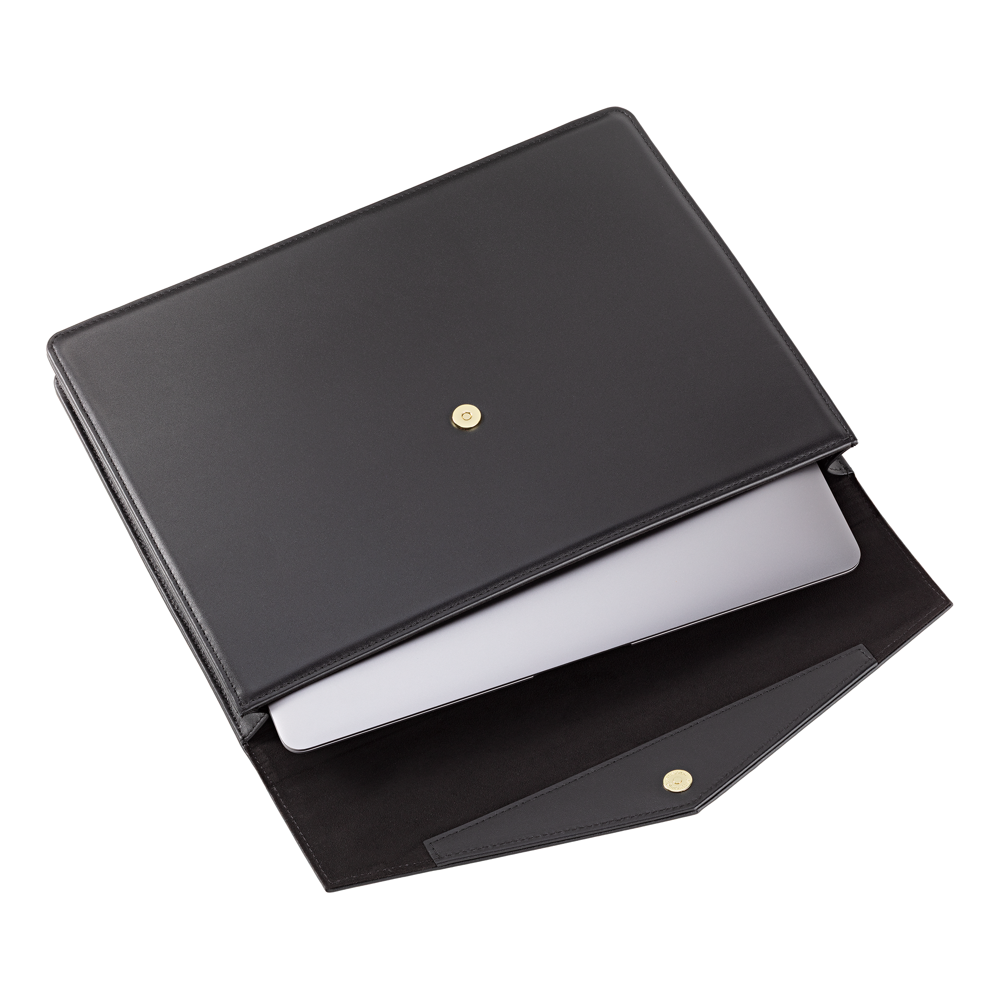 Truman Seal Embossed Leather Laptop Portfolio open