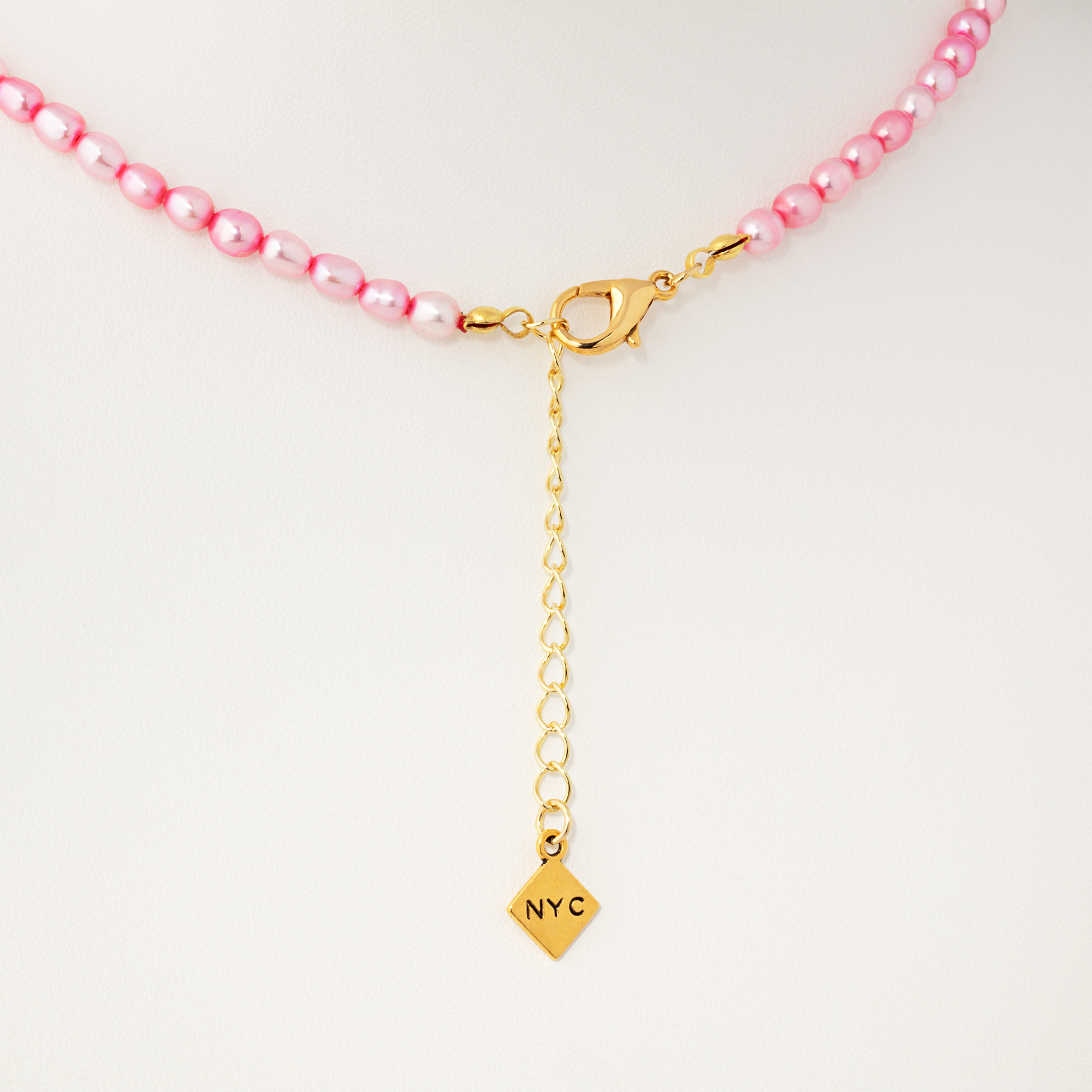 Cherry Blossom Pink Pearl Necklace with Enameled Charm clasp