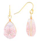 Pressed Flower Teardrop Earrings with hook