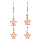 Enameled Cherry Blossom Dangle Earring front