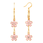 Enameled Cherry Blossom Dangle Earring hook