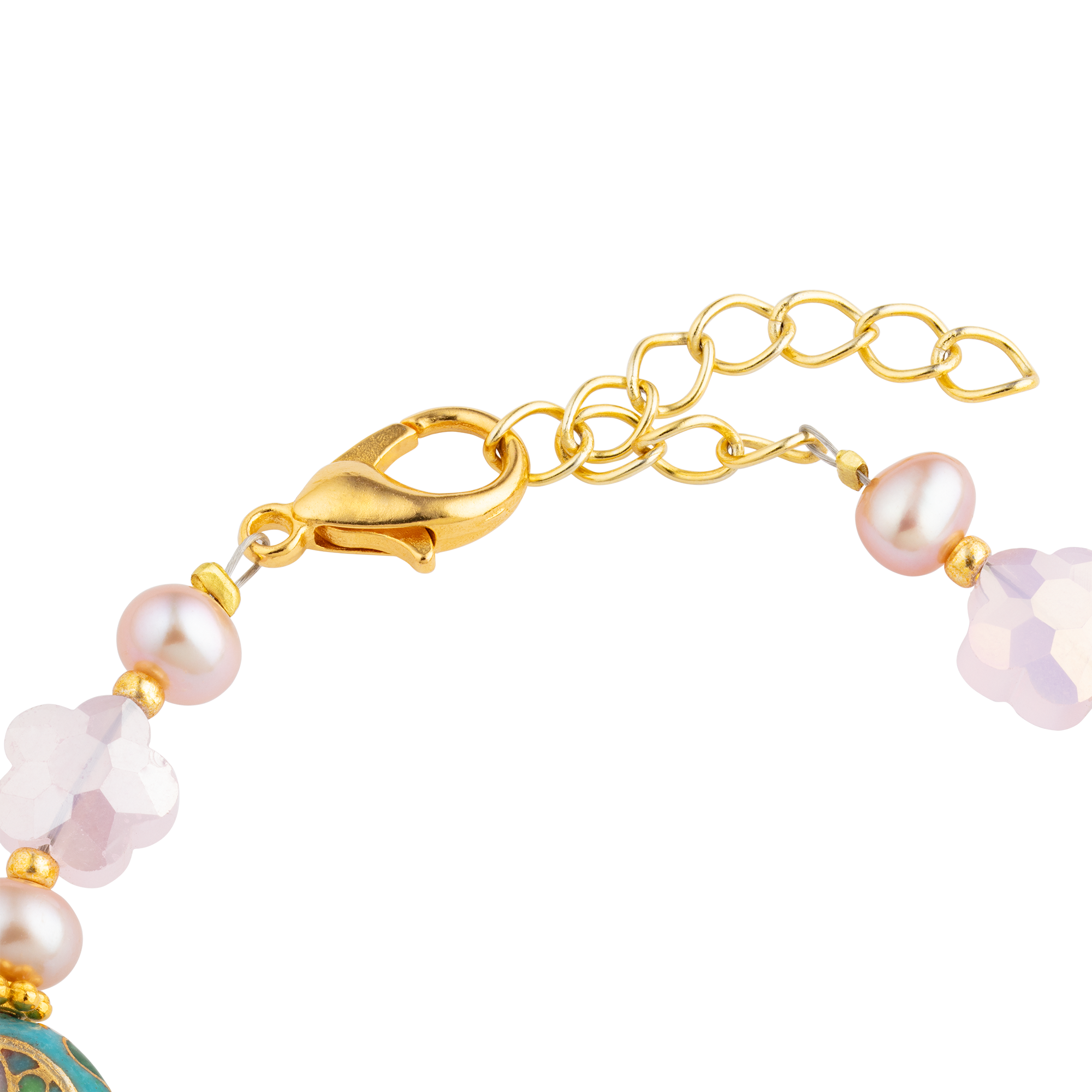 Cloisonné Cherry Blossom and Pearl Bracelet clasp