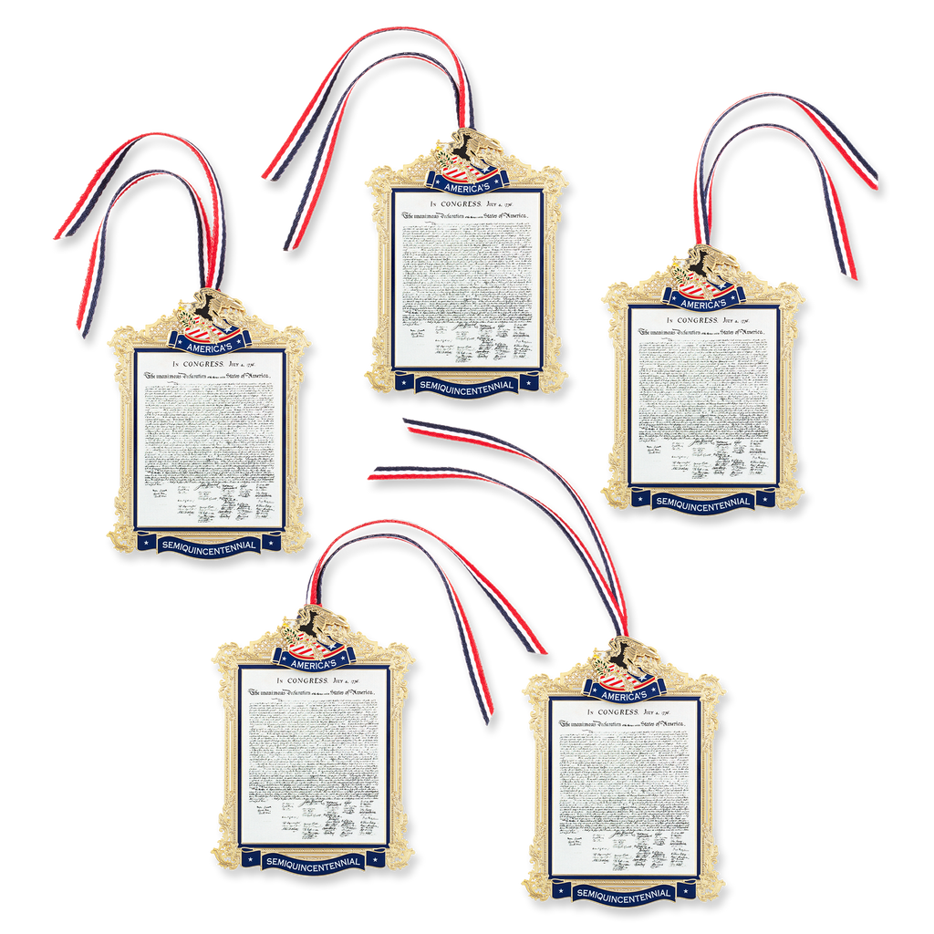 Official Commemorative Ornament of America’s 250th Anniversary - 5 piece bundle
