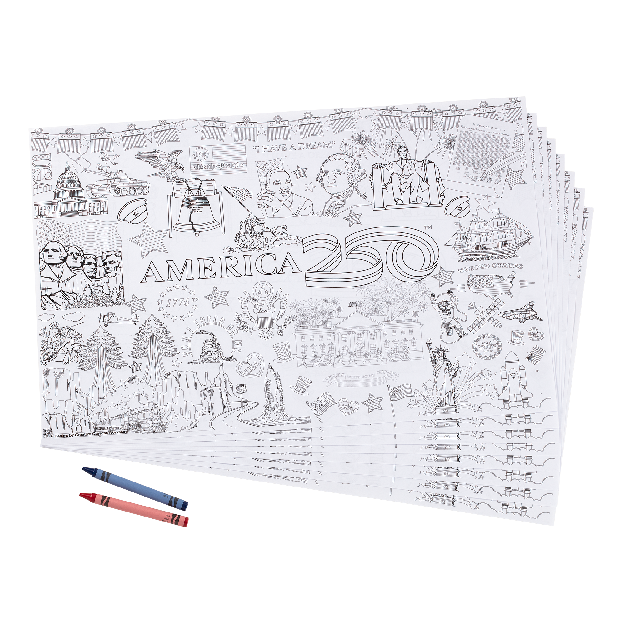 America Celebrates 250 Years Coloring Paper Placemats