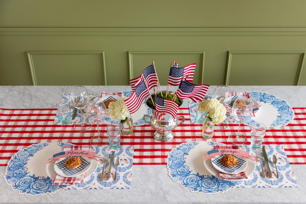 American Flag Banner Table Accent - set of 12