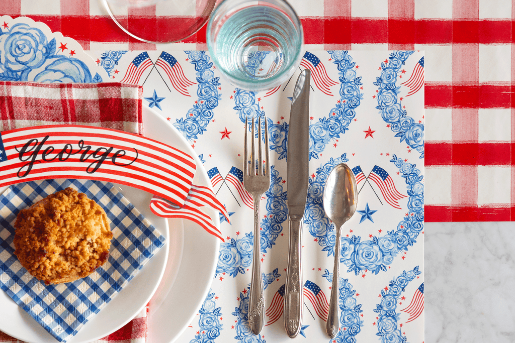 American Floral Paper Placemats on set table 2