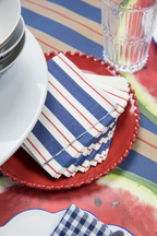Striped Cocktail Paper Napkins - Set of 20 on plate