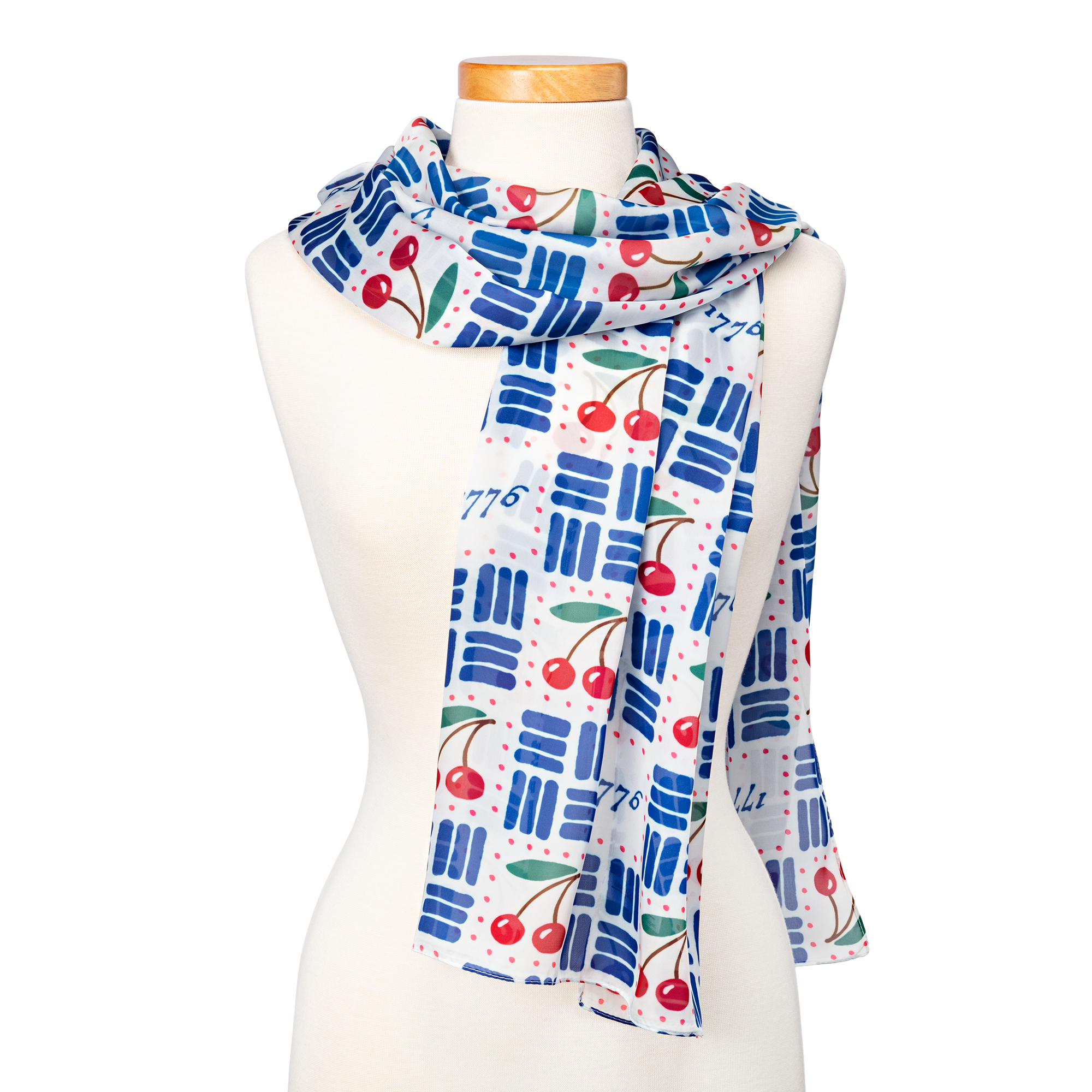 Patriotic 1776 Sheer Scarf with Cherries by Mary Engelbreit