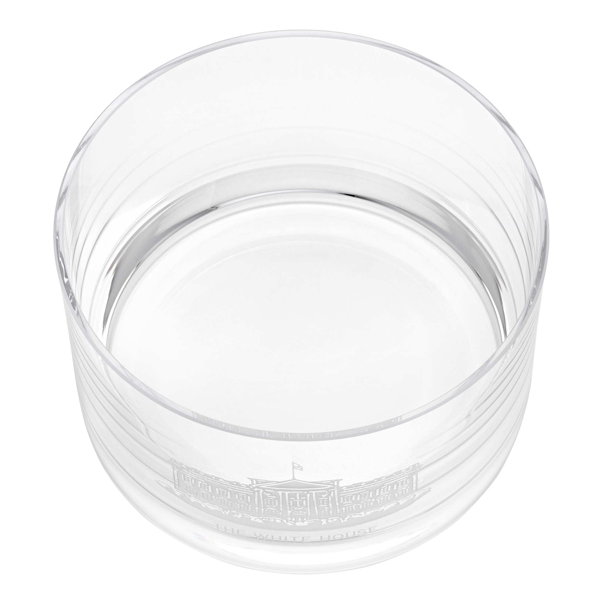Glass Candy Bowl with Etched White House inside