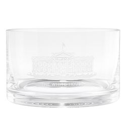 Glass Candy Bowl with Etched White House front