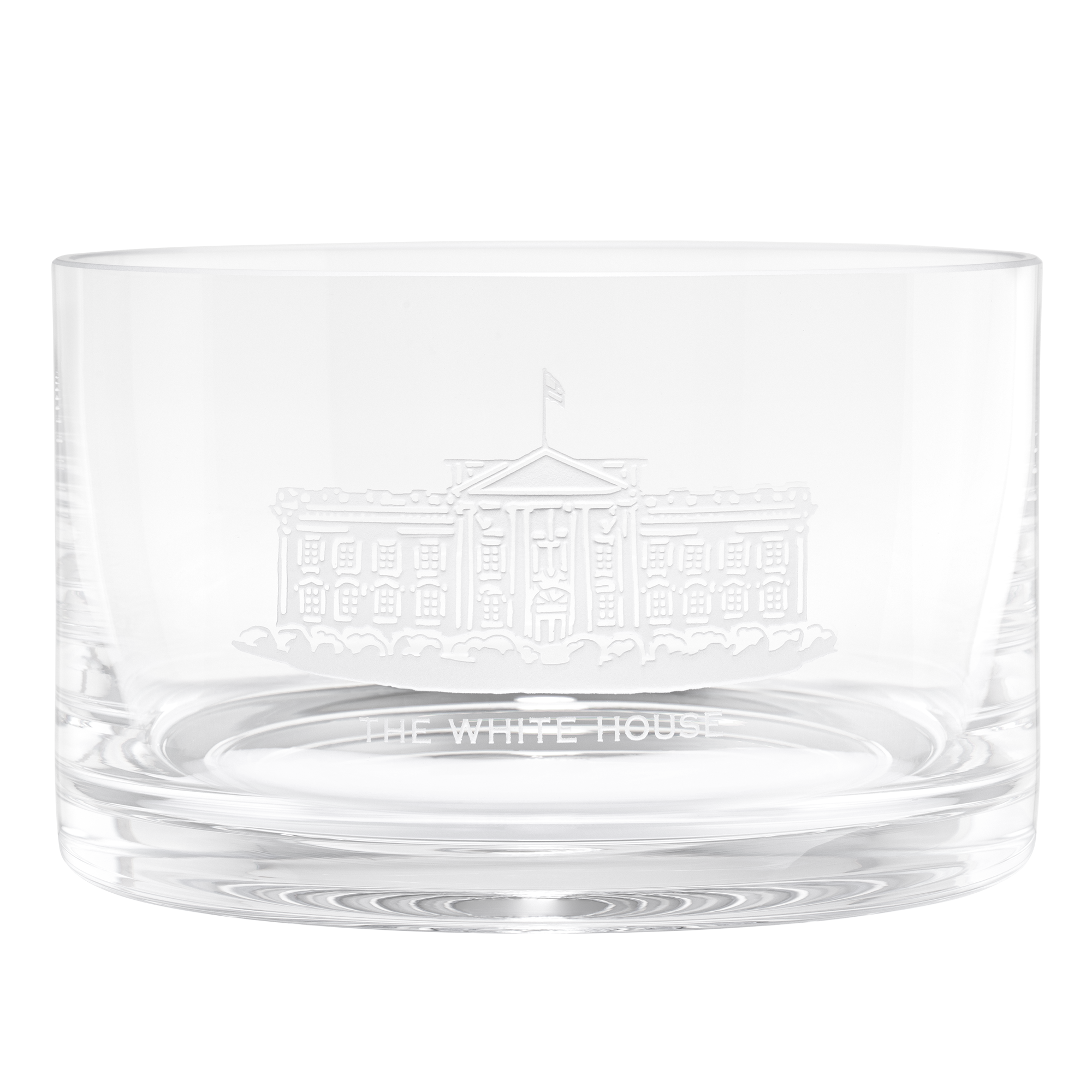 Glass Candy Bowl with Etched White House front