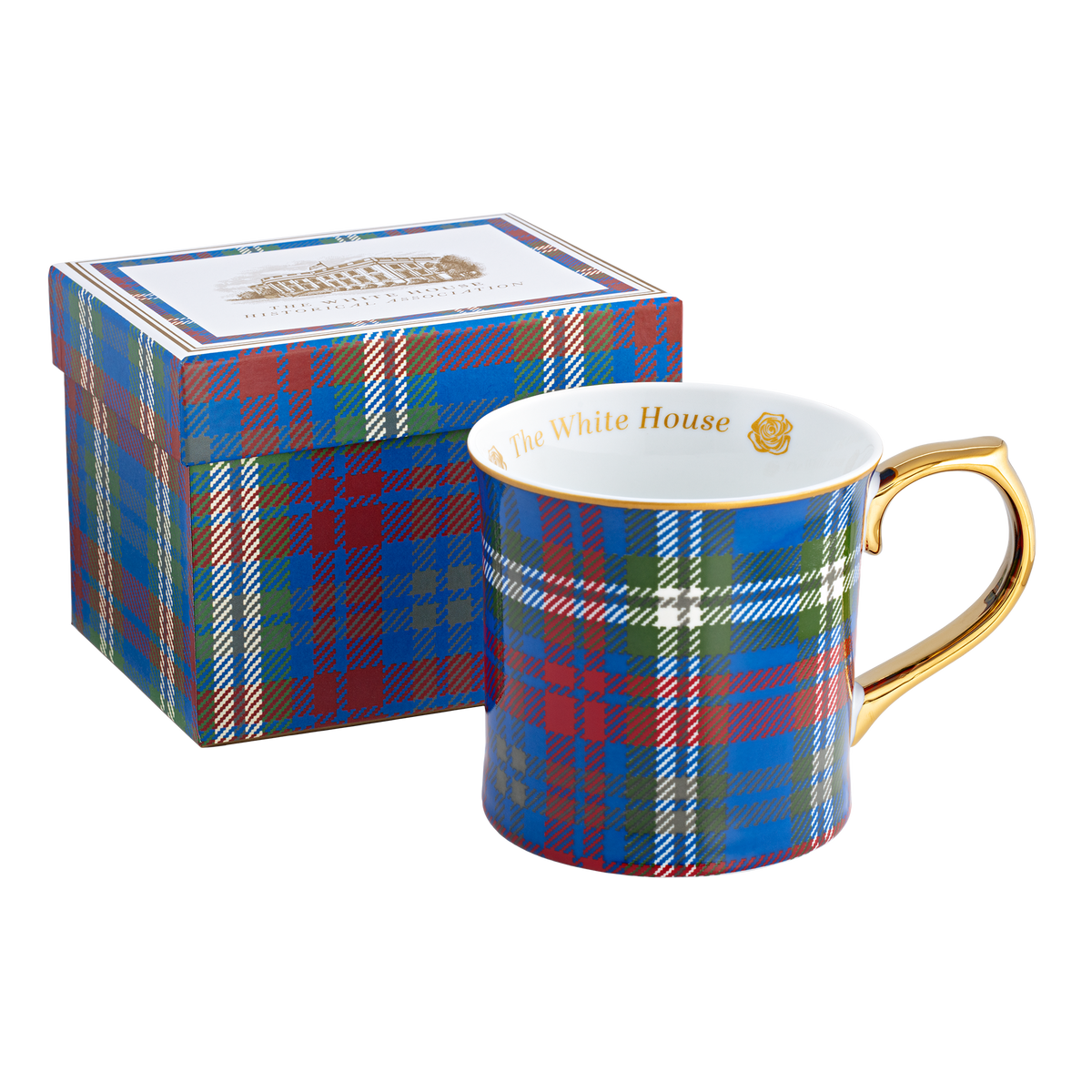 White House Tartan Mug with box