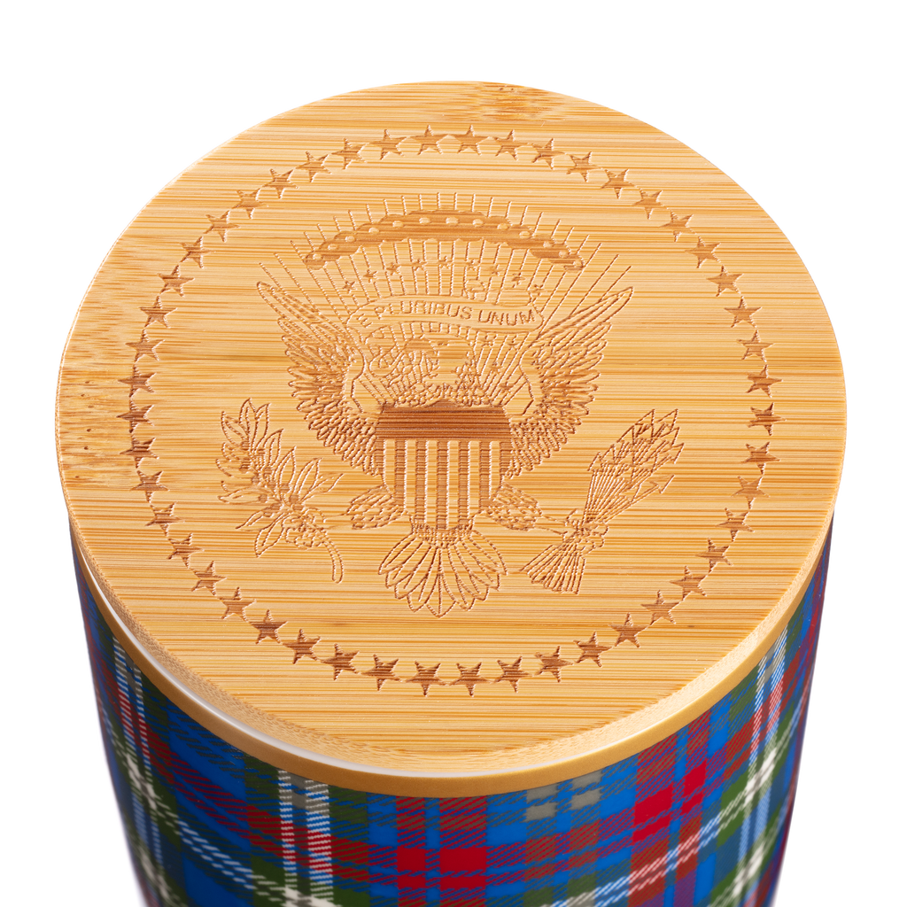 White House Tartan Canisters- Set of Two lid