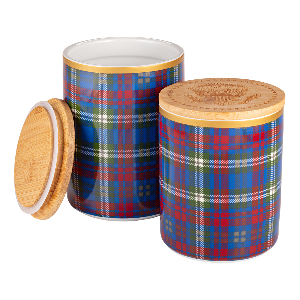 White House Tartan Canisters- Set of Two