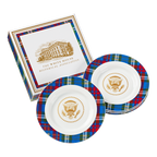 White House Tartan 6" plates- Set of Four with box