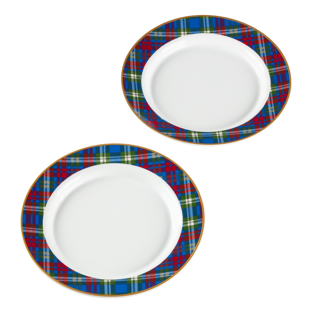White House Tartan 8" plates- Set of Two
